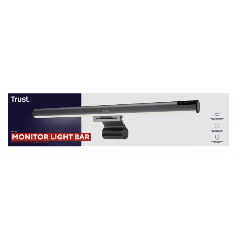 Tafellamp Trust Shyne niet-vervangbare gloeilamp zwart USB-gevoed 70 mm hoogte