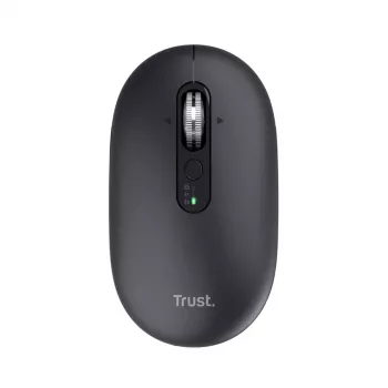 Muis TRUST Seron slank Multi — ambidextreuze bureaumuis, optisch 3200 DPI, RF draadloos + Bluetooth, 7 knoppen, zwart