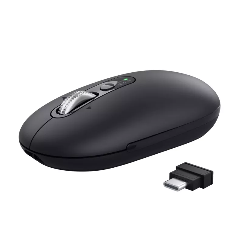 Muis TRUST Seron slank Multi — ambidextreuze bureaumuis, optisch 3200 DPI, RF draadloos + Bluetooth, 7 knoppen, zwart