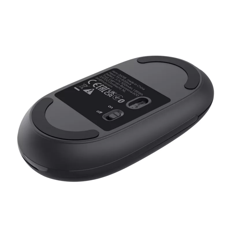 Muis TRUST Seron slank Multi — ambidextreuze bureaumuis, optisch 3200 DPI, RF draadloos + Bluetooth, 7 knoppen, zwart