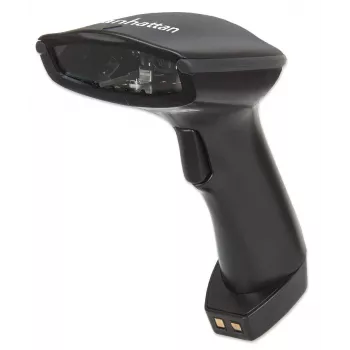 Manhattan draadloze lineaire handheld CCD barcodescanner, Bluetooth, 500 mm scantdiepte, tot 80 m effectief bereik (zichtlijn), max. omgevingslicht 100.000 lux (zonlicht), EU/VS/UK/AU verwisselbare stekker, zwart, drie jaar garantie