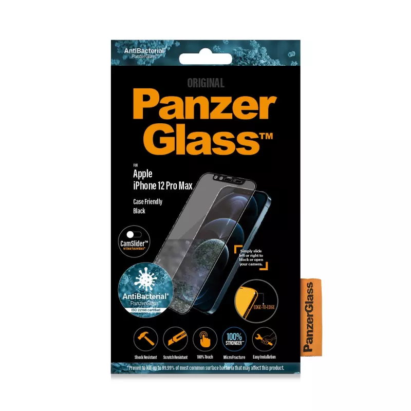 PanzerGlass ® CamSlider® beeldschermfolie iPhone 12 Pro Max | randloos