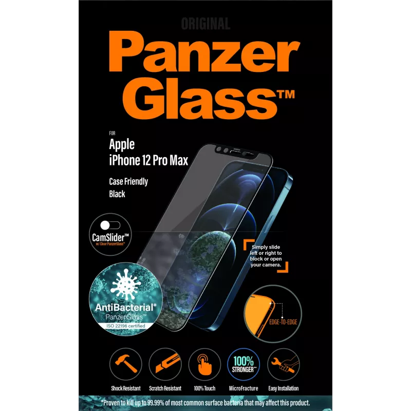 PanzerGlass ® CamSlider® beeldschermfolie iPhone 12 Pro Max | randloos