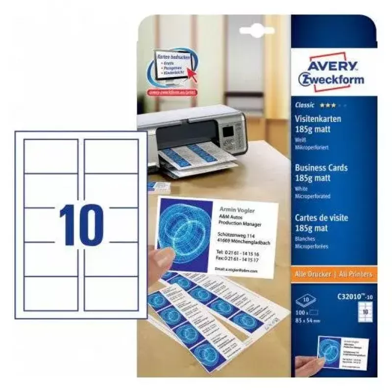 Visitekaartjes Avery C32010-10