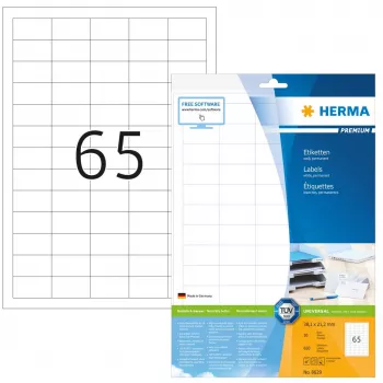 Zelfklevend printeretiket HERMA Labels Premium A4 38,1 x 21,2 mm