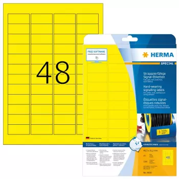 Zelfklevende printeretiketten HERMA Labels signaalsterk slijtvast A4 45,7x21,2 mm