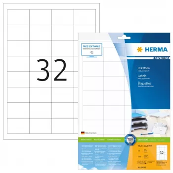 Zelfklevende etiketten HERMA 8643 rechthoekig permanent wit