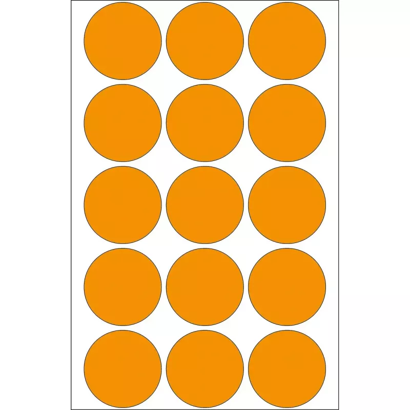 Veelzijdige etiketten HERMA 2274 feloranje 32 mm rond 360 stuks