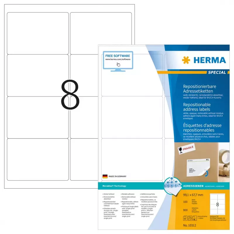 Herbruikbare adresetiketten HERMA 10312