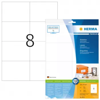 Zelfklevend etiket HERMA 8645 rechthoek permanent wit