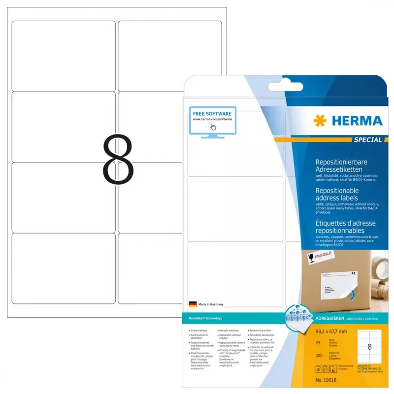 Herbruikbare adresetiketten HERMA 10018