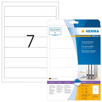 HERMA ordnerrugetiketten A4 192x38 mm wit papier mat dekkend 175 st.