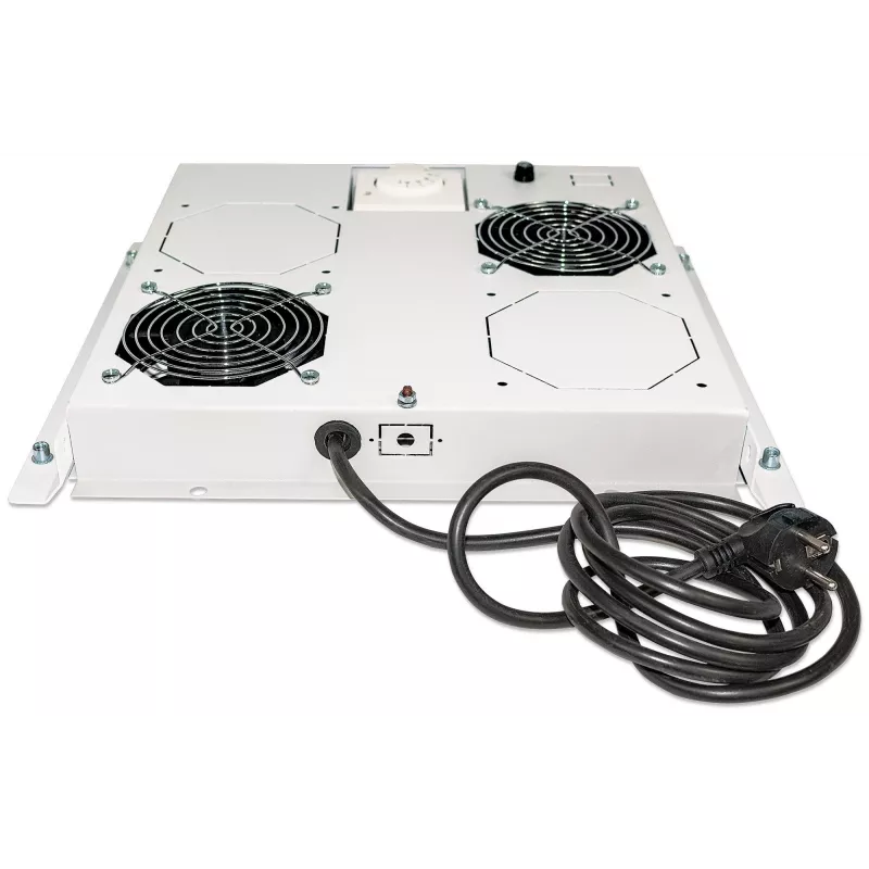 Intellinet 2-fan ventilatie-unit voor 19 inch racks, dakmontage, met thermostaat, grijs