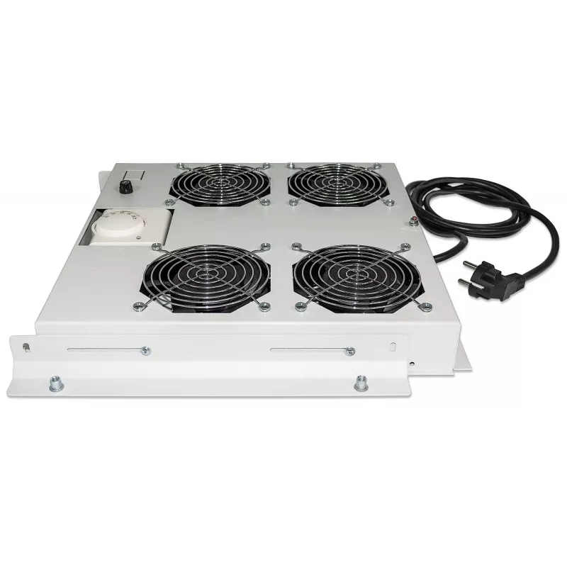 Intellinet 4-ventilator ventilatorunit voor 19 inch racks, dakmontage, met thermostaat, grijs