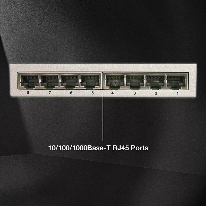 Lindy netwerkswitch - Gigabit, desktop, 8 poorten, 10/100/1000