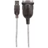 Manhattan USB-A naar serieel converterkabel, 45 cm, stekker naar stekker, serieel/RS232/COM/DB9, FTDI FT232RL-chip, Windows 11-compatibel (plus eerdere besturingssystemen), zwart/zilver kabel, drie jaar garantie, komt overeen met ICUSB2321F.