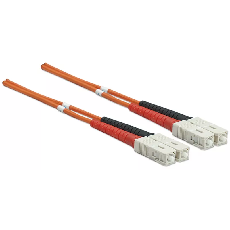 Intellinet glasvezel-patchkabel, OM2, SC/SC, 2 m, oranje, duplex, multimode, 50/125 µm, LSZH, glasvezel, levenslange garantie