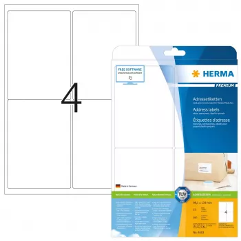 Adresetiketten Premium HERMA 4503 A4 99.1x139 mm 100 stuks