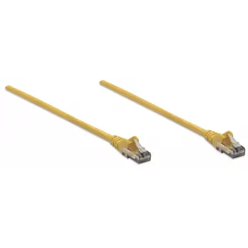 Intellinet netwerk-patchkabel, Cat6, 10 m, geel, CCA, U/UTP, PVC, RJ45, vergulde contacten, rastnasbescherming, tulebescherming, levenslange garantie