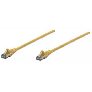 Intellinet netwerk-patchkabel, Cat6, 10 m, geel, CCA, U/UTP, PVC, RJ45, vergulde contacten, rastnasbescherming, tulebescherming, levenslange garantie