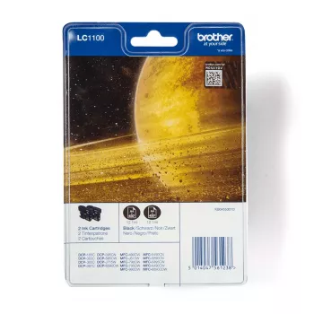 Brother LC1100BKBP2DR inktpatroon 2 stuks origineel zwart