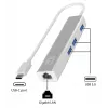 LevelOne Gigabit USB-C netwerkadapter met USB-hub, bedraad, USB Type-C, Ethernet, 1000 Mbit/s, zilver