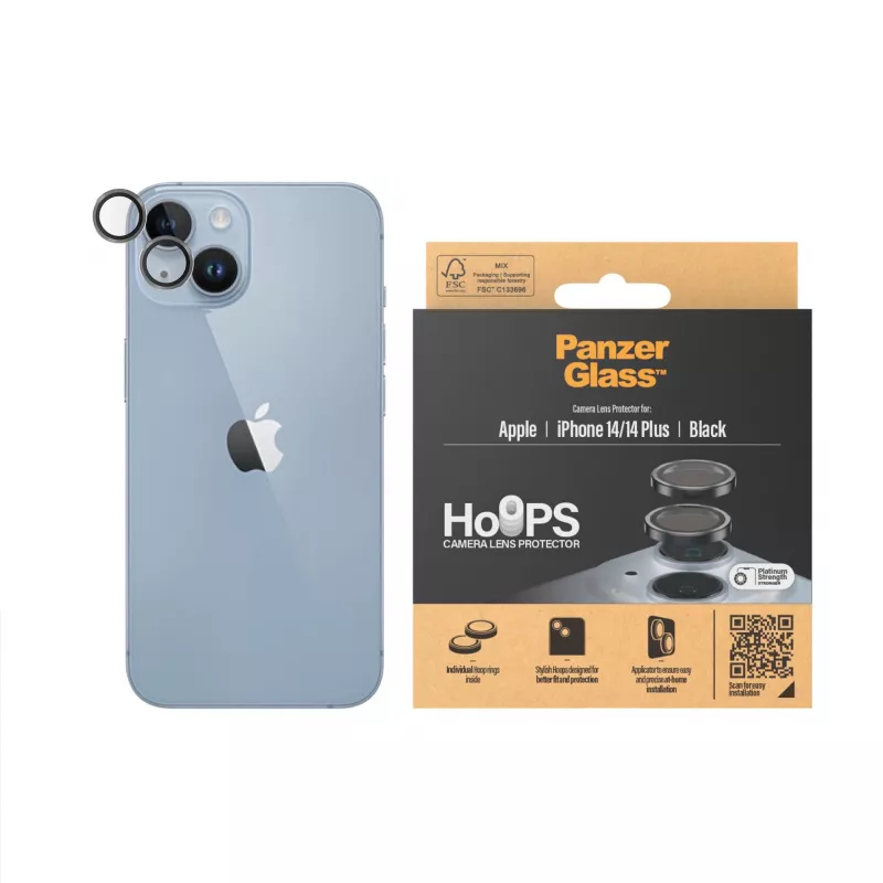 PanzerGlass ® Hoops® Cameralensbescherming zwart iPhone 14 | 14 Plus