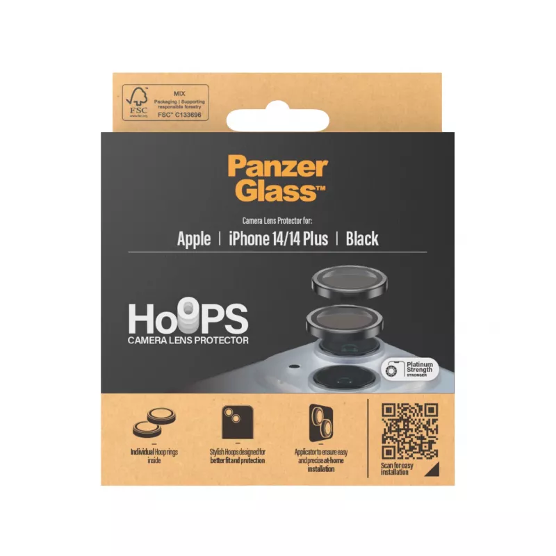 PanzerGlass ® Hoops® Cameralensbescherming zwart iPhone 14 | 14 Plus