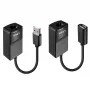 Lindy 60m USB 1.1 Cat.6 extender basic, netwerkzender & -ontvanger, 60 m, 12 Mbit/s, Cat5e, Cat6, zwart, kunststof