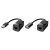 Lindy 60m USB 1.1 Cat.6 extender basic, netwerkzender & -ontvanger, 60 m, 12 Mbit/s, Cat5e, Cat6, zwart, kunststof