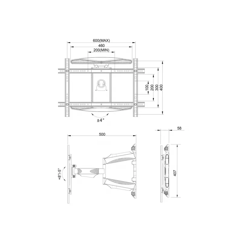 Full Motion dual monitorbeugel Multibrackets M VESA Flexarm XL