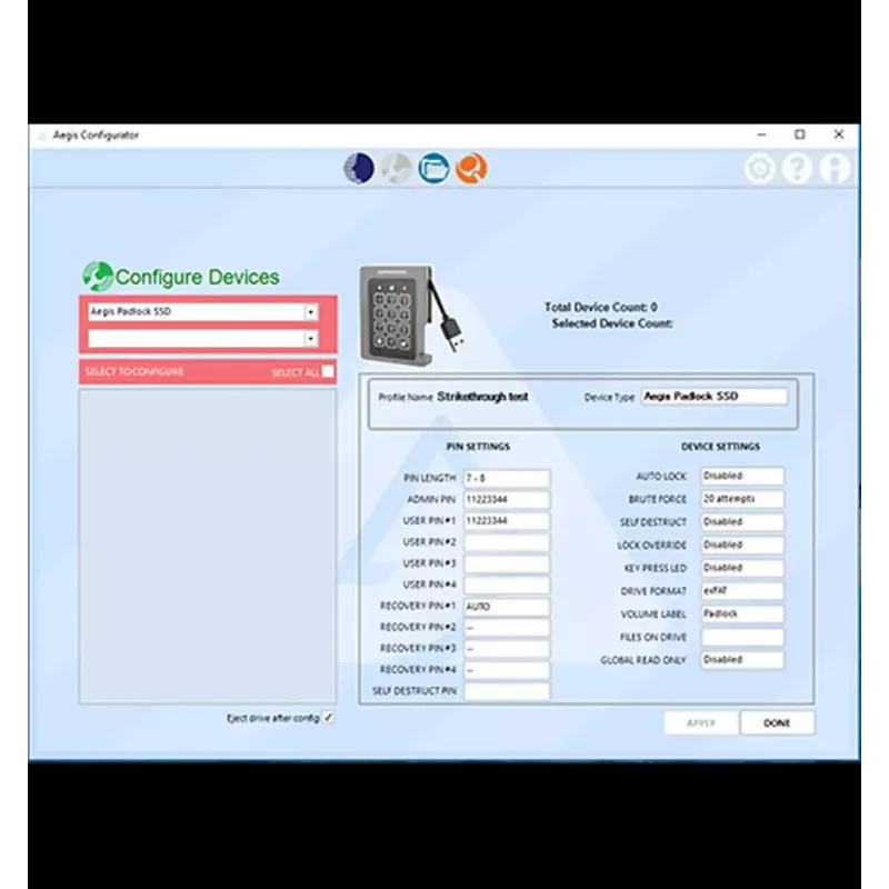 USB-hub Apricorn Aegis Configurator AP-CONFIG-KIT-EMEA