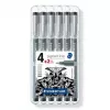 Fineliner Staedtler 308 SB6P zwart 6 stuks
