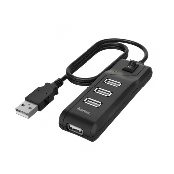 Hama 00200118 interface-hub USB 2.0 480 Mbit/s zwart