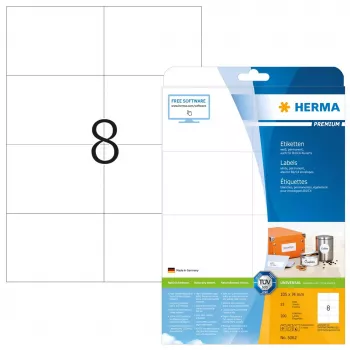 Zelfklevende printeretiketten HERMA Labels Premium A4 105x74 mm