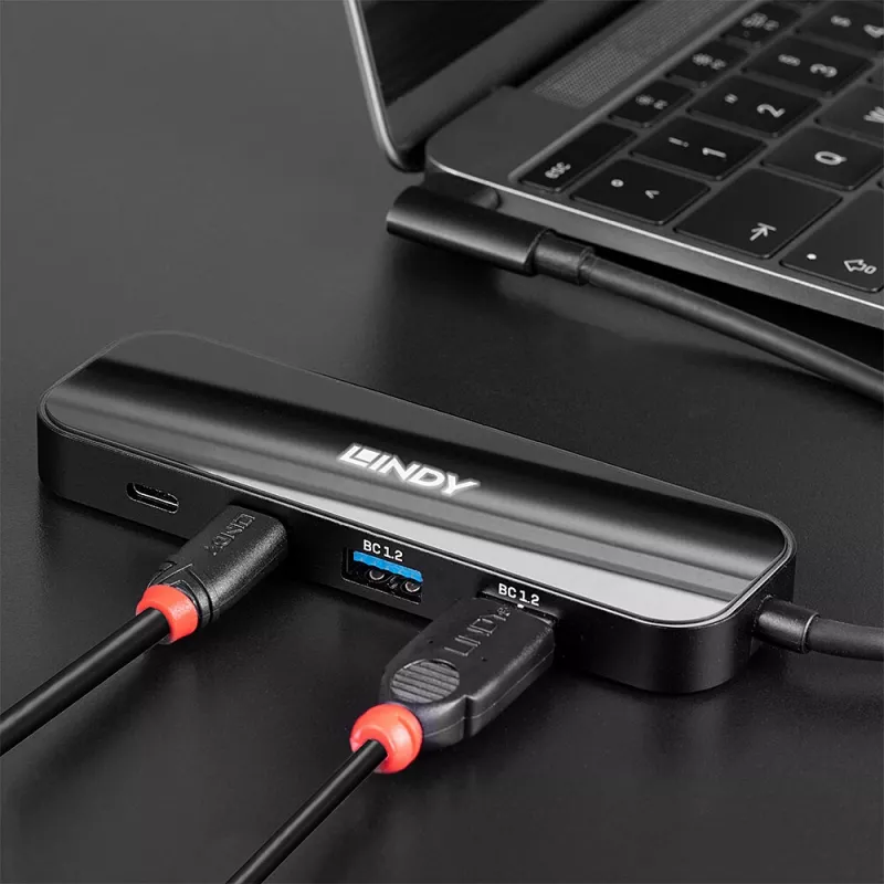 Lindy 43334 USB 3.2 Gen 1 Type-C-hub, 4 poorten