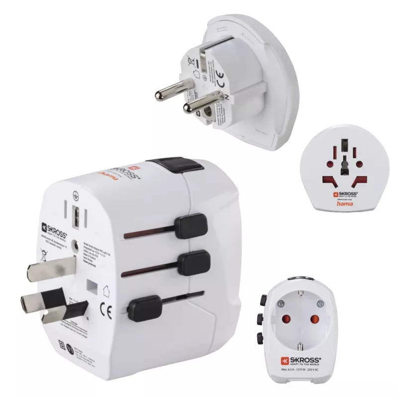 Hama World Travel Pro Light USB-voeding universeel wit