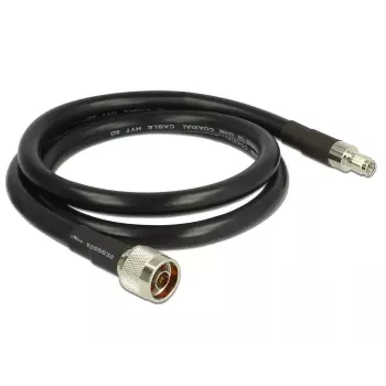 Coaxkabel DeLOCK 1 m N/RP-SMA CFD400 LLC400 zwart