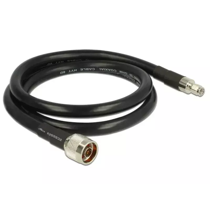 Coaxkabel DeLOCK 1 m N/RP-SMA CFD400 LLC400 zwart