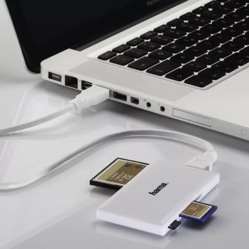 Hama USB 3.0 multi-kaartlezer, SD/microSD/CF/MS, wit