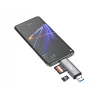 Equip kaartlezer met USB 3.0 hub, OTG, MicroSD (TransFlash), MicroSDHC, SD, SDHC, grijs, CE & RoHS, USB 3.2 Gen 1 (3.1 Gen 1) Type-A/Type-C, 202 mm, 12 mm