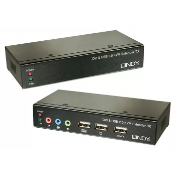 Lindy 39377 Cat.5 KVM Extender Classic, DVI, USB, tot 50 m