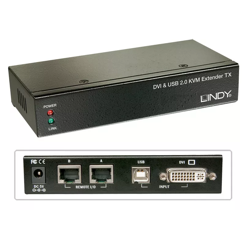 Lindy 39377 Cat.5 KVM Extender Classic, DVI, USB, tot 50 m