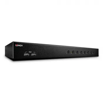 Lindy 8-poorts DVI-I Single Link, USB 2.0 en audio KVM-switch Pro
