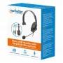 Manhattan mono over-ear headset (USB), omkeerbare microfoonarm (gevoerd), retailverpakking, in-line volumeregeling/dempen, gevoerd oorkussen, USB-A voor audio- en microfoongebruik, kabel 2 m, drie jaar garantie