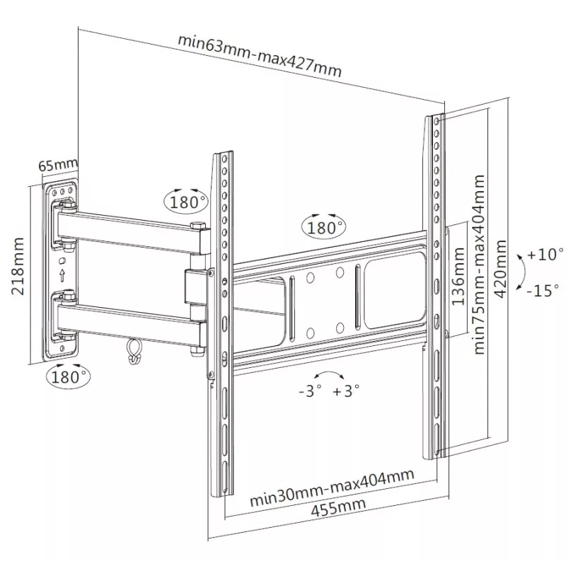 Equip 650341 32 inch–55 inch draaibare tv-wandsteun