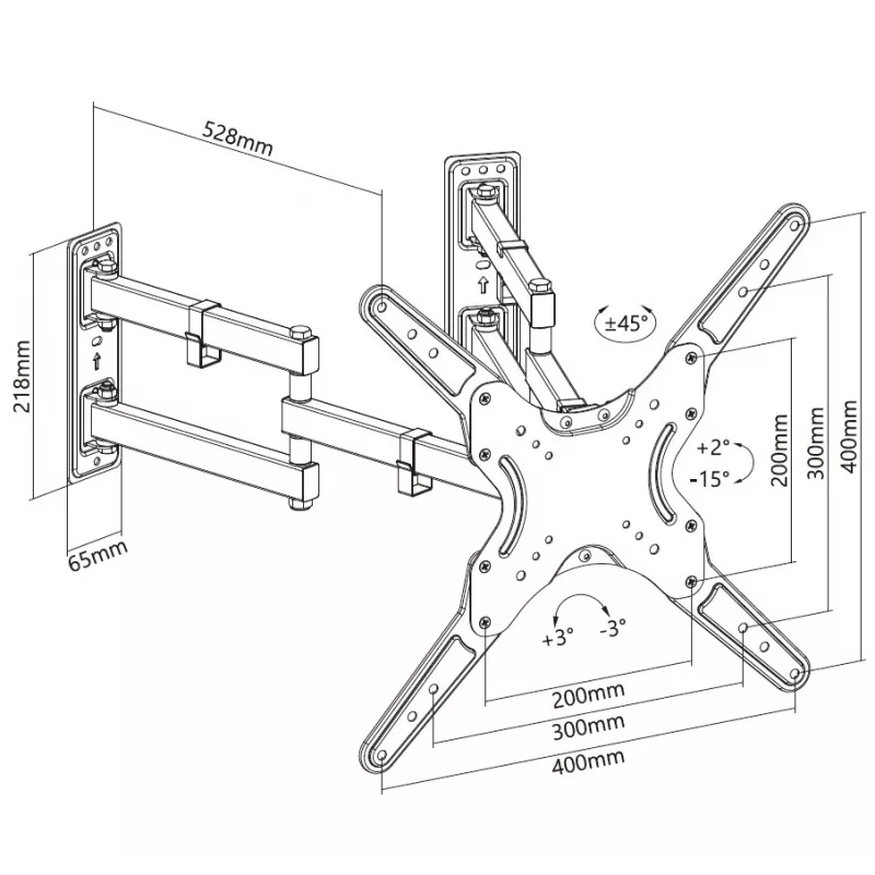 Equip 650328 23 inch-55 inch full-motion hoek-tv-wandsteun