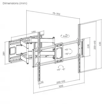 Equip 37 inch-70 inch gelede tv-wandsteun