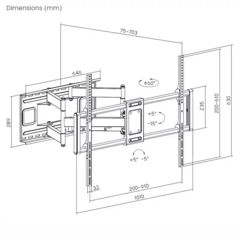 Equip 37 inch-70 inch gelede tv-wandsteun