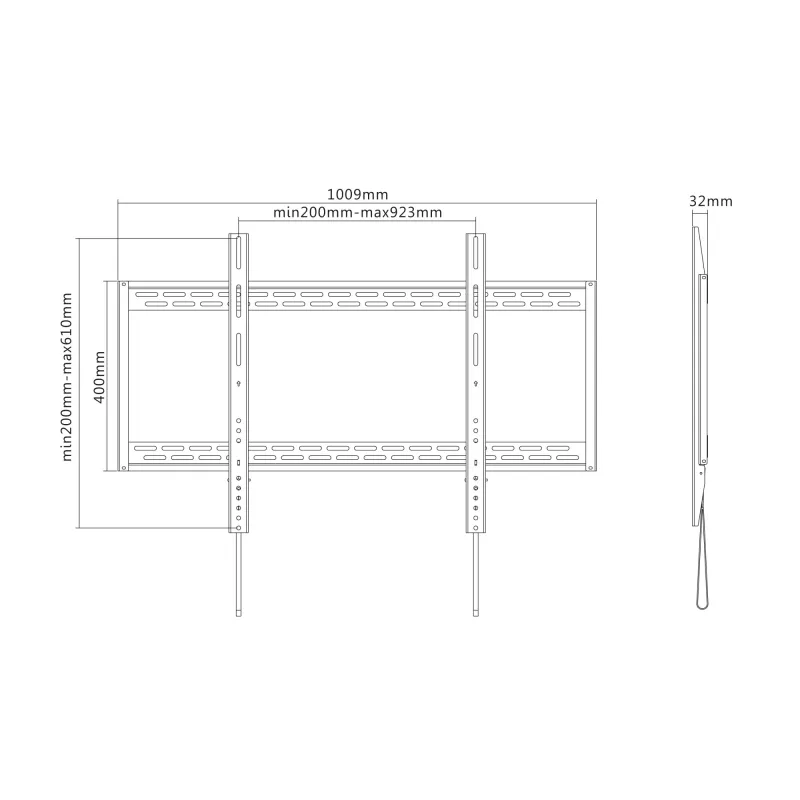 Equip 60 inch-100 inch vaste gebogen tv-wandsteun